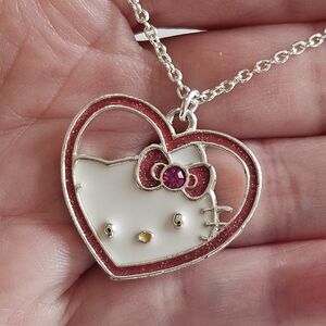 *Sale*Sanrio 2014 Avon Hello Kitty Heart Necklace Collier D’amour 16-19.5" Chain